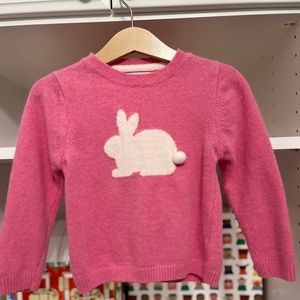 Trotters Kids' Bunny Knit Fluffy Textured Tail Sweater, Rose